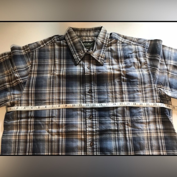 Men’s Eddie Bauer Blue and Gray Casual Button Down Shirt - Picture 5 of 6
